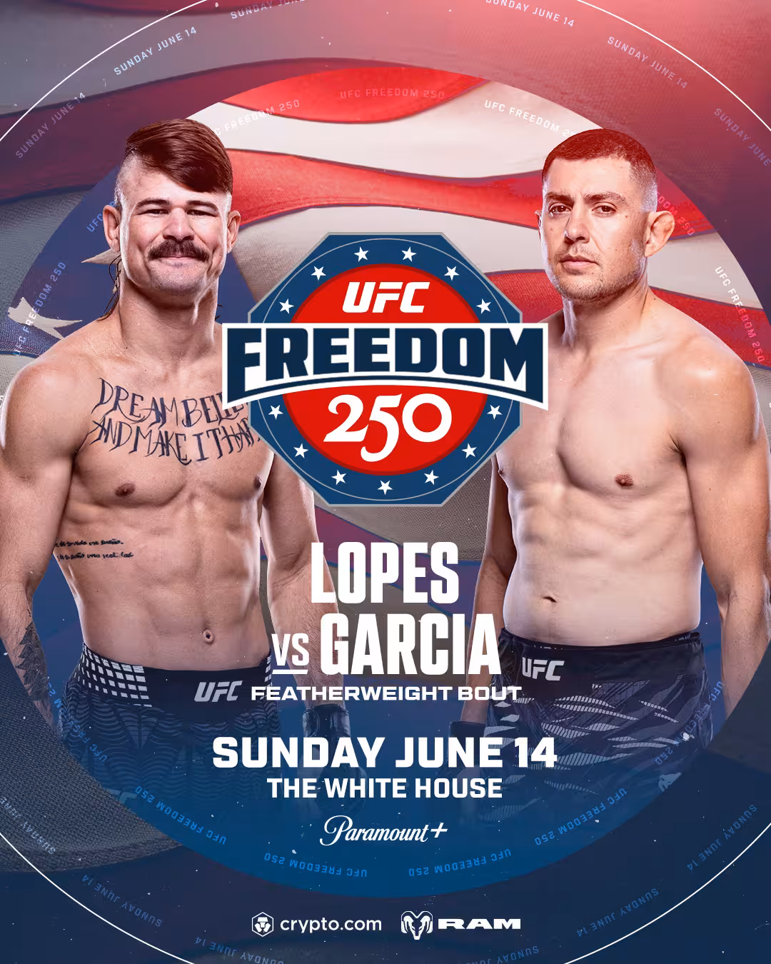 featherweight bout featuring fighters Diego Lopes and Steve Garcia