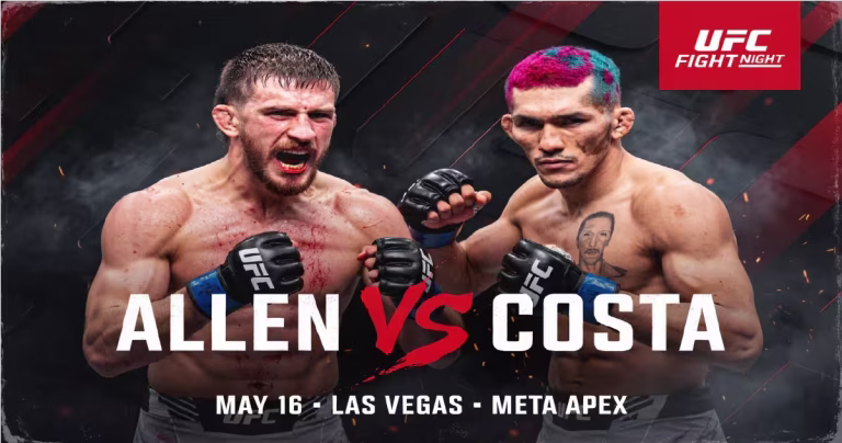 UFC Fight Night: Allen vs Costa – Full Fight Card, Stats, Preview & Analysis