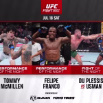 Du Plessis Usman Earns Fight of the Night as Franco and McMillen Take Performance Bonuses