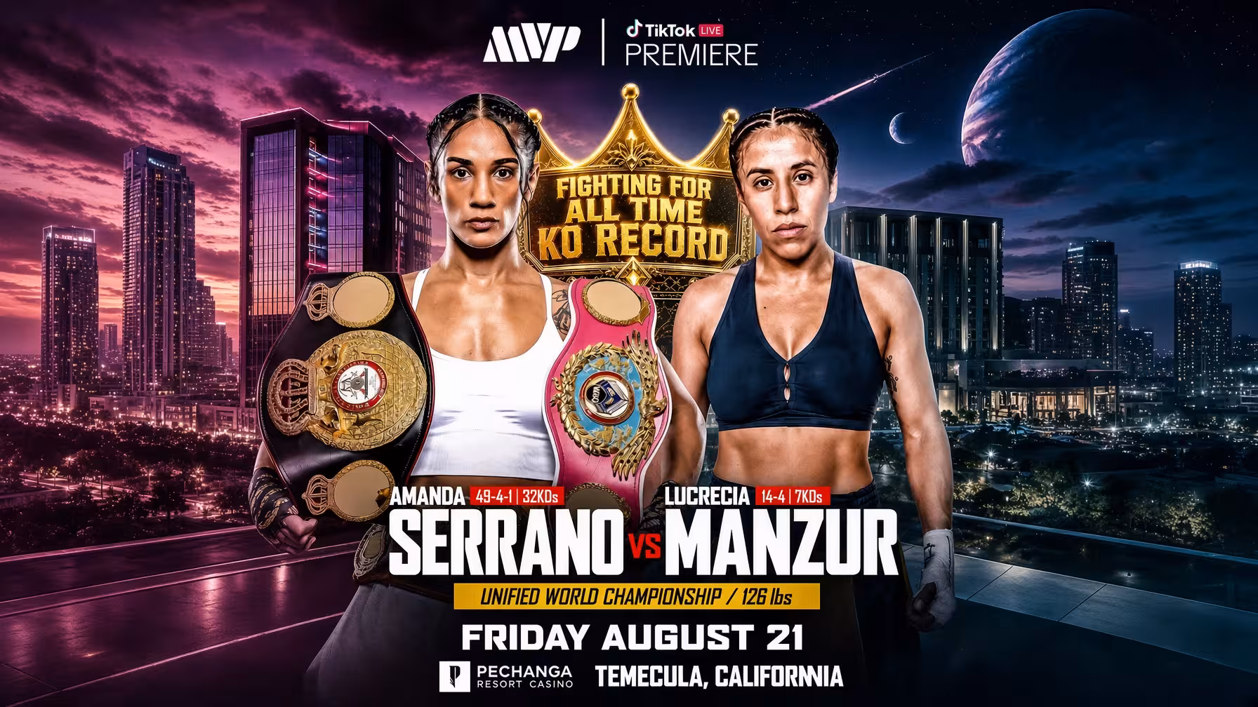 Amanda Serrano vs Lucrecia Manzur Headlines Historic Title Fight Tonight